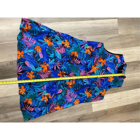 Investments Sleeveless Tropical Multicolor High-Neck Dress, Size XL - Picture 8 of 9